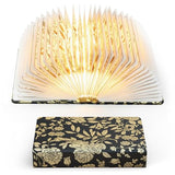 Book Lover Gift, Folding Book Lamp Decor, Portable Print Book Light | 1200mAh Rechargeable Night Light, Paper Desk Lamp, Reading Bookshelf Lamp, Gift for Women & Readers & Christmas (Black）