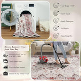 5x8 Area Rugs for Living Room, Washable Rug Vintage Floral, Red