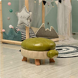 Animal Footstool Turtle Upholstered Pu Leather Pouf, Shoe Changing Stool Sofa Footrest Living Room Storage Stool Footstool with Storage/Green/25 * 66 * 35