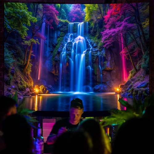 Miytal Blacklight Waterfall Tapestry - UV Reactive Glow in the Dark Neon Forest Wall Hanging, Vibrant Nature Landscape Wonderland for Bedroom, Living Room Decor - 51.2" x 59.1"