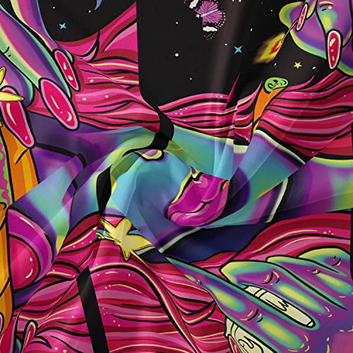 Hippie Hippy Wall Tapestry Trippy Smoking Tapestries Blacklight Tapestry for Stoner Bedroom Room Decor Weed Accessories Smoke Tapestrys Marijuana Cannabis High ST Poster Trippy Room Decor 48” x 36”