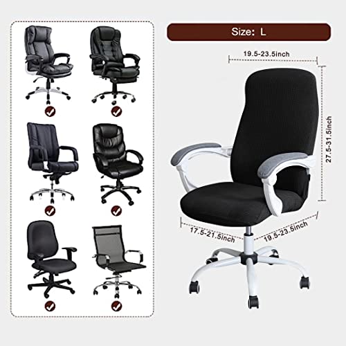FORCHEER Large Office Chair Covers Stretchable XL Office Chair Cover, Big and Tall Computer Chair Covers (Large,Black)