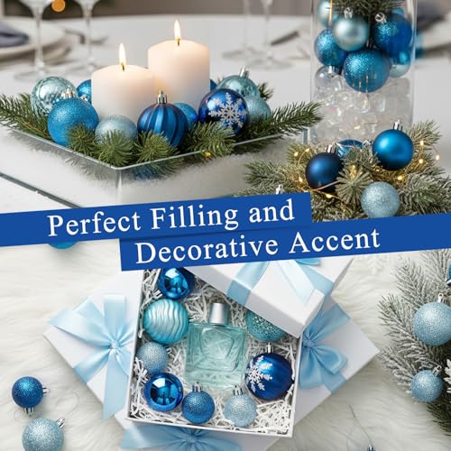 LOVEINUSA 100PCS Shatterproof Christmas Ornament Ball Set, Assorted Glitter Baubles for Tree Decorations and Wreaths