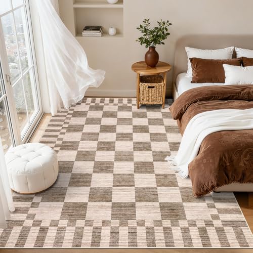 GarveeHome Checkered Rug 3x5 Area Rugs for Living Room Washable Nursey Rug
