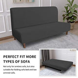 Easy-Going 100% Waterproof Futon Cover, Dual Waterproof Couch Cover for Futon, Stretch Jacquard Sofa Cover, Leakproof Furniture Protector for Kids, Pets, Dog and Cat, Dark Gray