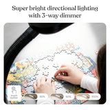 Brightech Litespan - Bright LED Floor Reading Lamp for Over Chair Crafts and Reading, Esthetician Light for Lash Extensions, Gooseneck Adjustable Standing Lamp for Living Room, Bedroom, Office - Black
