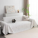 MYSKY HOME Couch Covers for 3 Cushion Couch Sofa, Sectional Couch Cover L Shape Chenille Couch Cushion Covers for Pets, Furniture Protector Cover for Dogs, Kids, 91"X150", White