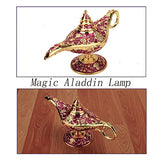Legend Aladdin Lamp Magic Genie Wishing Light, Classic Arabian Nights Costume Props Lamp Table Decor for Home Wedding Party Halloween Birthday Beautiful Gift for Women Men (Purple & Gold)