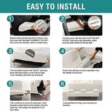 4 Pieces Stretch Futon Covers Sofa Bed Slipcover with Removable Armrests and Cupholders Covers Furniture Protector High Spandex Small Checks Jacquard Fabric (New Ivory)