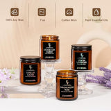 Scented Candles for Home Scented Aromatherapy Candles, 4 Pack 28 Oz Soy Wax Candle Gift Set Valentine's Day Gift for Women Men (Lavender/Vanilla//Sandalwood Rose/Moroccan Amber)