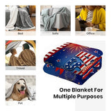 American 250th Birthday Decoration Throw Blanket, 250th Anniversary USA Birthday Blanket, Soft Flannel American 1776-2026 Blankets Gfit for Couch Bed National Holiday 60" x 50"