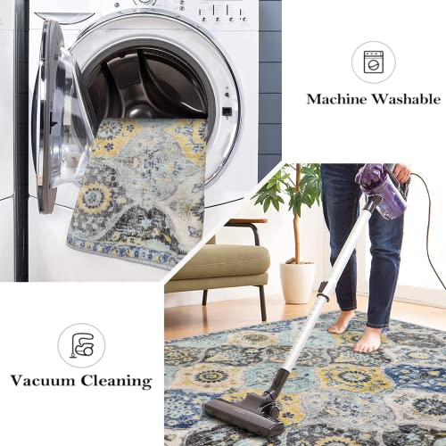 Lahome 2x3 Moroccan Kitchen Rug, Washable Area Rug for Entryway