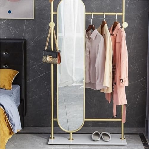 Full-Length Mirror Multifunctional Floor-Standing Coat Rack Full-Length Mirror Combination Bedroom Fitting Mirror Dressing Mirror Full Length Floor Mirror (Black 85cm)