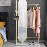 Full-Length Mirror Multifunctional Floor-Standing Coat Rack Full-Length Mirror Combination Bedroom Fitting Mirror Dressing Mirror Full Length Floor Mirror (Black 85cm)