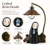 No Face Lamp, No Face Night Light, Mini Resin Anime Desk Lamp, Battery Operated Cute Room Decor Gift for Bedroom Shelf Office