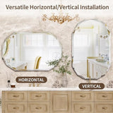Suidia Bathroom Mirror, 24"x 36" Wall Mirror, Frameless Bathroom Mirror with Beveled Edge for Bedroom, Living Room, Entryway, Hallway, Oval Shape