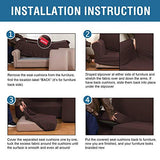 H.VERSAILTEX 4 Piece Stretch Sofa Covers for 3 Cushion Couch Bundles Armless Futon Cover, Chocolate