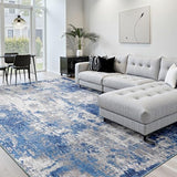 RELEANY Washable Area Rugs 5'x7' Non-Slip Modern Abstract Soft for Living Room Entryway Bedroom Kitchen, Print Pattern, Blue Grey Navy Gray