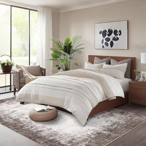 GarveeHome Abstract Area Rugs 5x7 Ultra-Soft Modern Indoor Carpet Brown