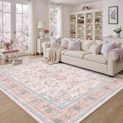 DCX 9x12 Pink Vintage Floral Rug