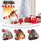 7FT White Pencil Christmas Tree, Artificial Christmas Tree w/Premium PVC Needles, Pine Tree w/Solid Metal Stand, Ideal for Home, Office, Shops, Holiday Decoration