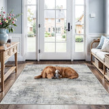 4x4 Rug Square Washable: Non Slip Abstarct Entryway Area Rugs