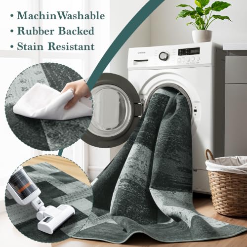 8x10 Washable Area Rugs for Living Room & Bedroom(8x10,Black)