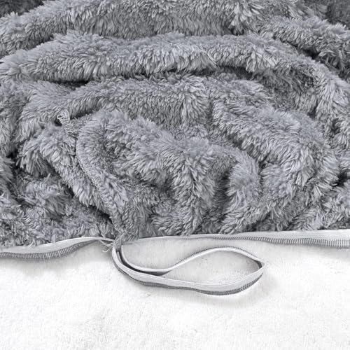6 Pieces Oversized Recliner Chair Covers Geometric Jacquard Plush Slipcovers Sofa Covers Soft Fuzzy Fluffy Anti-Slip Furniture Protector for Kids Elastic Bottom (Gray, Oversized Recliner Loveseat)