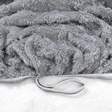 6 Pieces Oversized Recliner Chair Covers Geometric Jacquard Plush Slipcovers Sofa Covers Soft Fuzzy Fluffy Anti-Slip Furniture Protector for Kids Elastic Bottom (Gray, Oversized Recliner Loveseat)