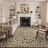 Leopard Print Rugs 9x12 Washable Area Carpet for Living Room Bedroom