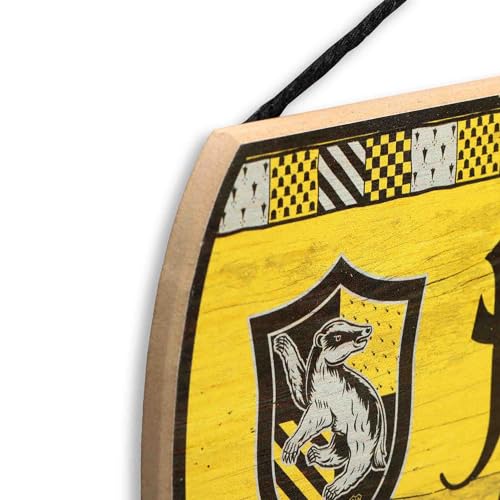 Harry Potter Hufflepuff Common Room Hanging Wood Wall Decor - Fun Hufflepuff Sign for Teen Bedroom or Movie Room