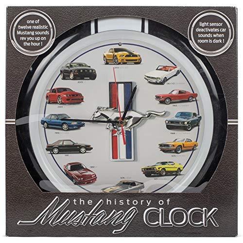 Mark Feldstein & Associates History of Mustang Sound Wall Clock, 13 Inch Black