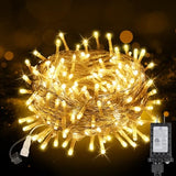33 FT 100LEDs Christmas Lights Plug in,Outdoor Indoor Connectable Fairy Lights with Timer and 8 Modes,Christmas Tree Lights for Garden Party Wedding Christmas Decoration(Warm White)