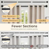 Blackout Industrial Curtain Rods for Windows, 1 Inch Pipe Wrap Around Indoor/Outdoor Room Divider Curtain Rods, 72-144 Inch, Black