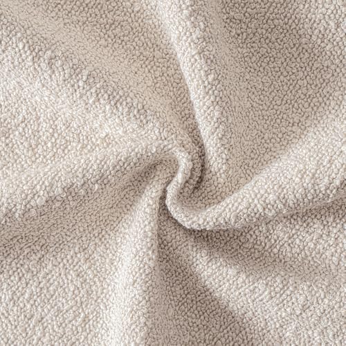MIULEE Textured Boucle Throw Pillow Cover Beige Accent Solid Lumbar Pillow Case Decorative Soft Pack of 1 Couch Cushion Chair Sofa Bedroom Livingroom Home Decor,36x14 Inch
