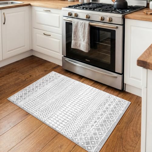 Washable Farmhouse Bathroom Rug,2x3 Accent Front Door Indoor Mat