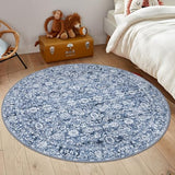 Washable 5ft Circle Round Rug, 5x5 Non-Slip Soft Circular Area Rugs