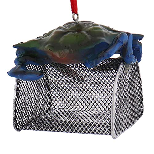 Kurt Adler Blue Crab with Wire Cage Ornament
