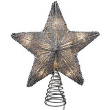 Kurt Adler 10-Inch Silver Star Treetop with 10 Mini UL Lights