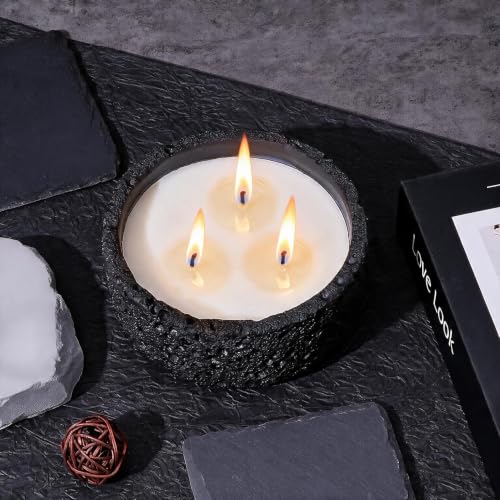 Viyffo 20oz Large Scented Candle - Eucalyptus & Rosemary, 3 Wick Non Toxic Soy Candles for Women & Men, Matte Black Ceramic Jar, Luxury Home Fragrance, Elegant Room Decor & Premium Birthday Gift