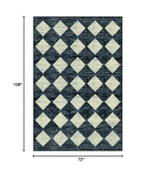 Lahome 6x9 Washable Area Rug Black Checkered Non Slip Living Room Carpet