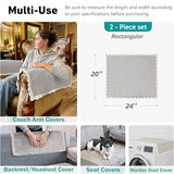 Couch Arm Covers, 2pcs Velvet Sofa Arm Covers, Couch Cover, Non-Slip Lace Armrest Covers, Headrest/Backrest Cover, Seat Covers, Slipcovers for Armchair Loveseat Recliner Furniture(24"×20", Light Gray)