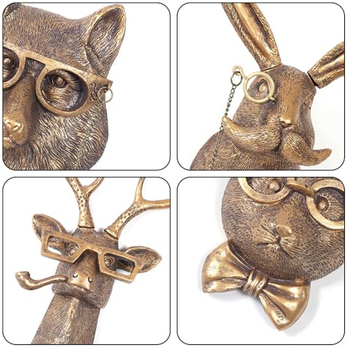 Joogour Head Wall Mount Decor,Resin Animal Sculptures，Art Deco Wall Hanging Decoration for Living Room Bedroom Officeroom Gift (Rabit)