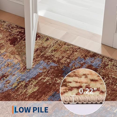 GarveeHome Abstract Area Rugs 5x7 Ultra-Soft Modern Indoor Carpet Red