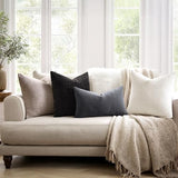MIULEE Grey Chenille Couch Throw Pillow Covers, 20x20