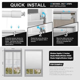 Boolegon No Drill No Tools Cellular Shades Top Down Bottom Up Honeycomb Blinds Blackout Cordless Window Blinds Easy to Install Cellular Shade for Windows,Blackout-White,34.5" W x 64" H..