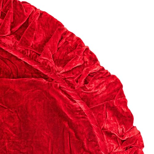 Vickerman 72" Plush Red Velvet Christmas Tree Skirt - Elegant Christmas Tree Skirt Large - Red Christmas Tree Skirt - Velvet Holiday Tree Skirt - Reliable and Durable