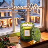 Chloefu LAN Balsam & Cedar Scented Candle Christmas Candles Gift, Christmas Festival Gifts, Large Luxury Scented Soy Jar Candles with up to 55 Hour Long Lasting, Highly Scented, 8.1oz