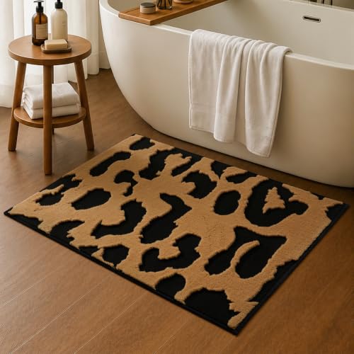 Leopard Entryway Rugs 2x3: Washable Non Slip Cheetah Rug