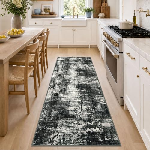 Abstract Washable 3x6 Hallway Runner Rug Non Slip Kitchen Runner